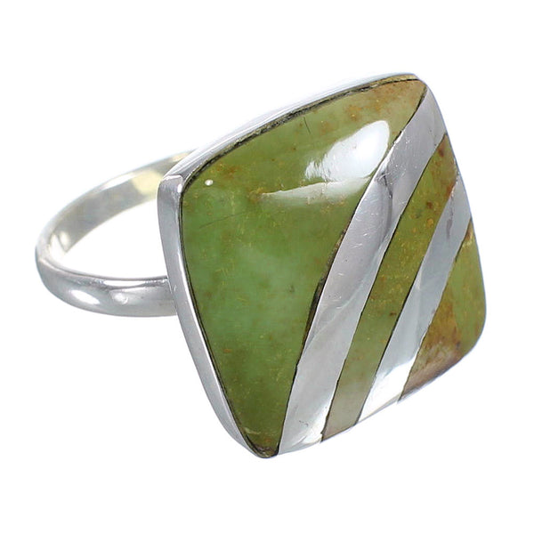 Genuine Sterling Silver Southwest Turquoise Ring Size 8-1/2 RX81139